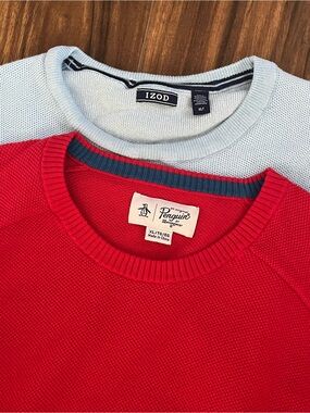 Original Penguin Red/IZOD Crewneck Sweaters